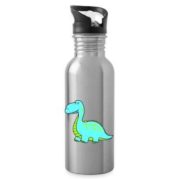 dino - Trinkflasche mit integriertem Trinkhalm - Lightsilver - Rechts