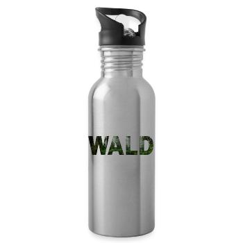 Natur | Wald - Trinkflasche mit integriertem Trinkhalm - Lightsilver - Rechts