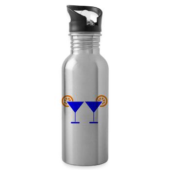 Cocktail Icon - Trinkflasche mit integriertem Trinkhalm - Lightsilver - Rechts