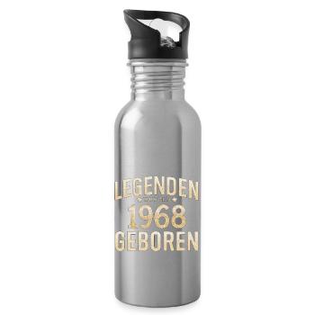 Legends were born in 1968 - Water bottle with straw - silver - Right