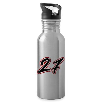 27 Zahl symbol - Trinkflasche mit integriertem Trinkhalm - Lightsilver - Rechts