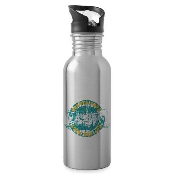 Kasper als Vatertag - Trinkflasche mit integriertem Trinkhalm - Lightsilver - Rechts