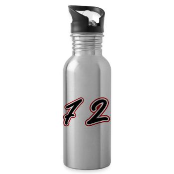72 Zahl Symbol - Trinkflasche mit integriertem Trinkhalm - Lightsilver - Rechts