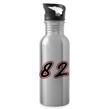 82 Number Symbol - Water bottle with straw - silver - Right
