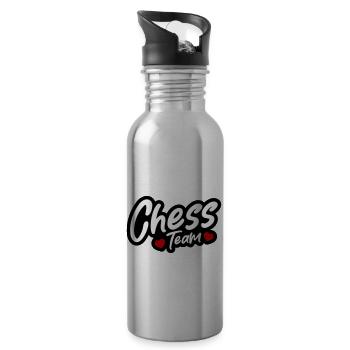 Chess Team - Trinkflasche mit integriertem Trinkhalm - Lightsilver - Rechts