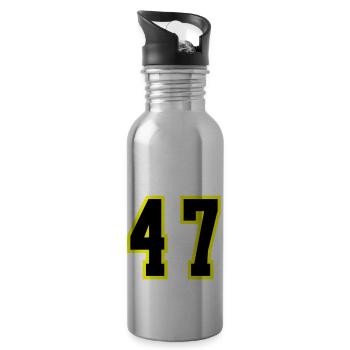 47 Zahl Trikot - Trinkflasche mit integriertem Trinkhalm - Lightsilver - Rechts