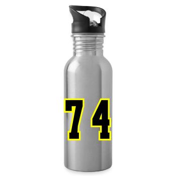 74 Zahl Trikot - Trinkflasche mit integriertem Trinkhalm - Lightsilver - Rechts
