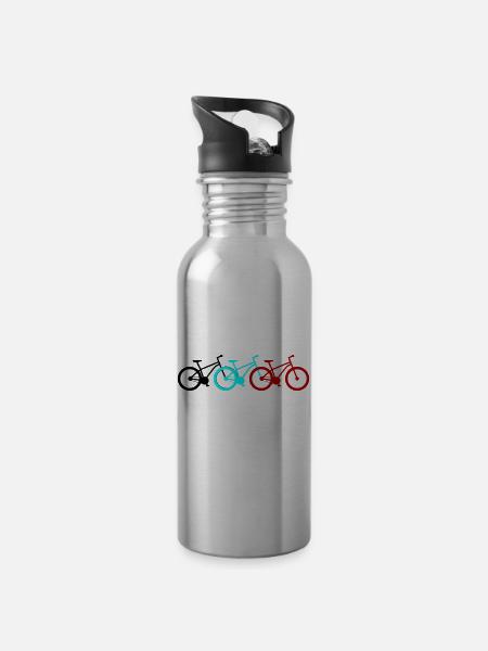 Fahrrad Bike Fahrräder - Trinkflasche mit integriertem Trinkhalm - Lightsilver