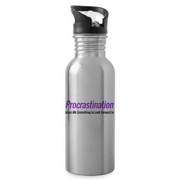 Procrastination Gives Me Something to Look Forward - Trinkflasche mit integriertem Trinkhalm - Lightsilver - Rechts