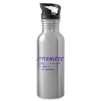 KRANKENSCHWESTER KRANKENSCHWESTER DOKTOR HUMOR DRÖLES 7 - Trinkflasche mit integriertem Trinkhalm - Lightsilver - Rechts