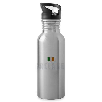 Flag of Ireland, Irish Pride - Water bottle with straw - silver - Right