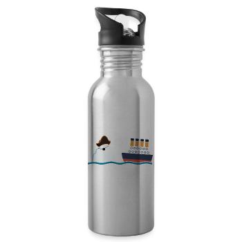 Titanic Funny Titanic Ic-eberg Pirate Boop Parody - Water bottle with straw - silver - Right