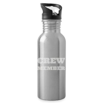 Crew Member Bold XXL Fett Team Staff Event - Water bottle with straw - silver - Right