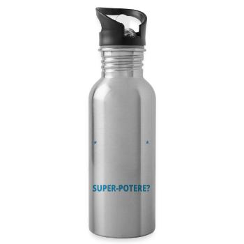 Il linguaggio dei segni - Water bottle with straw - silver - Right