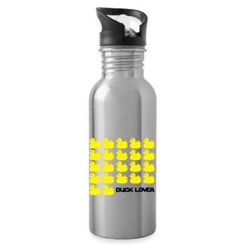 Duck Lover - Trinkflasche mit integriertem Trinkhalm - Lightsilver - Rechts