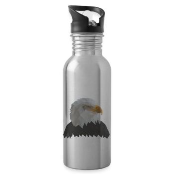Eagle - Water bottle with straw - silver - Right