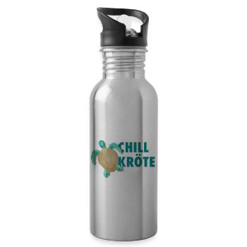 Chillkröte - Gourde avec paille intégrée - argent clair - Droite