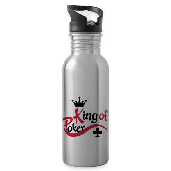poker - Gourde avec paille intégrée - argent clair - Droite