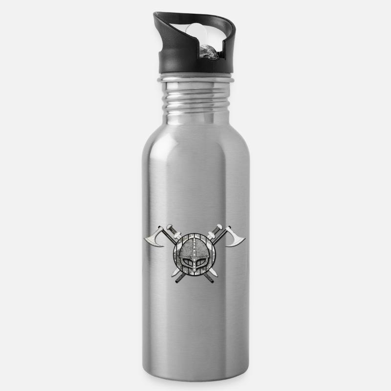 Shield 5 - Water bottle with straw - silver