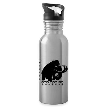 angry mammoth böses Mammut - Trinkflasche mit integriertem Trinkhalm - Lightsilver - Rechts