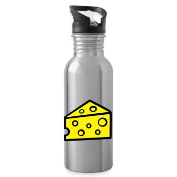 Käse - Trinkflasche mit integriertem Trinkhalm - Lightsilver - Rechts