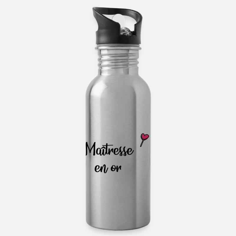 Maitresse en or - Gourde avec paille intégrée - argent clair