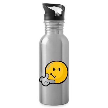 Smiley Anger Invidious - Trinkflasche mit integriertem Trinkhalm - Lightsilver - Rechts