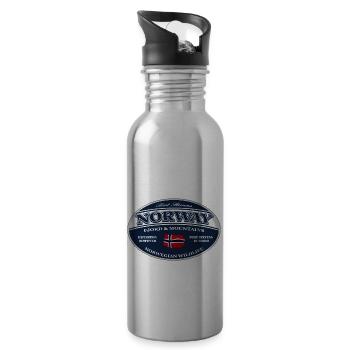 Norway - Norge - Norwegen - Trinkflasche mit integriertem Trinkhalm - Lightsilver - Rechts