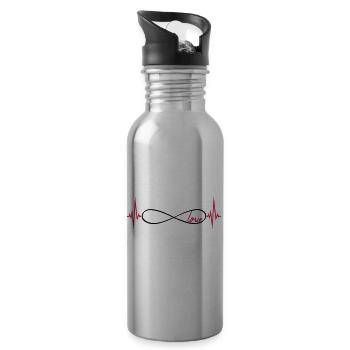 rythme cardiaque pouls amour infini infini fréquence ewi - Gourde avec paille intégrée - argent clair - Droite