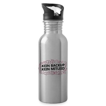 Daten Backup - Computer Admin Informatiker Spruch - Trinkflasche mit integriertem Trinkhalm - Lightsilver - Rechts