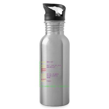 New day Programming Informatic Geschenk Spruch - Trinkflasche mit integriertem Trinkhalm - Lightsilver - Rechts