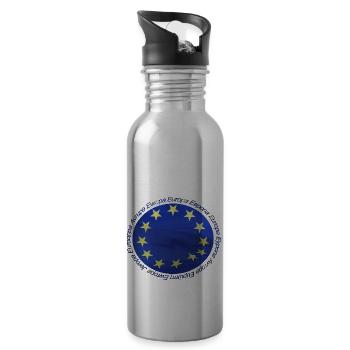 europa - Trinkflasche mit integriertem Trinkhalm - Lightsilver - Rechts