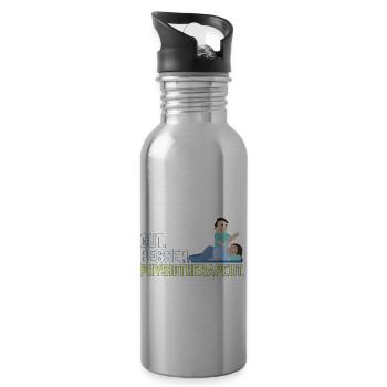 Physiotherapeut Gut Besser Herren Physio Lustiges - Trinkflasche mit integriertem Trinkhalm - Lightsilver - Rechts