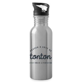 homme humour, humour, cadeau humoristique, tonton - Gourde avec paille intégrée - argent clair - Droite