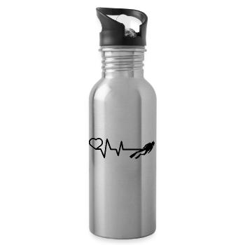 Diving Dive tauchen - Trinkflasche mit integriertem Trinkhalm - Lightsilver - Rechts