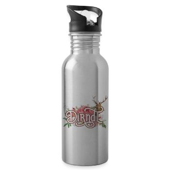 Mei Dirndl hob i ned g'fundn Dirndl Ersatz Oktober - Trinkflasche mit integriertem Trinkhalm - Lightsilver - Rechts