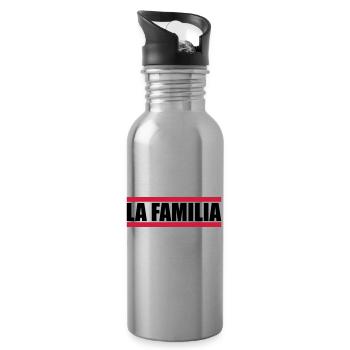 Balken La Familia - Trinkflasche mit integriertem Trinkhalm - Lightsilver - Rechts