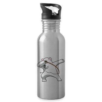 dabbing ours polaire pêche aux hameçons polaires - Gourde avec paille intégrée - argent clair - Droite