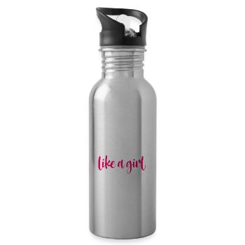 Code Like A Girl Programming Coder Computer Geek D - Trinkflasche mit integriertem Trinkhalm - Lightsilver - Rechts