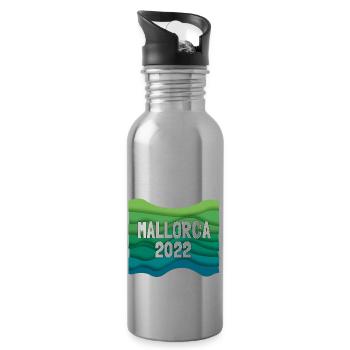 Mallorca 2022, Malle, Balearen,Spanien, Mittelmeer - Trinkflasche mit integriertem Trinkhalm - Lightsilver - Rechts