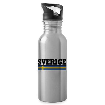 Suède - Gourde avec paille intégrée - argent clair - Droite
