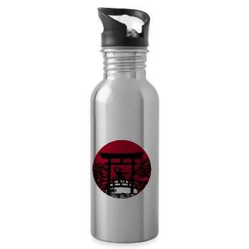 Japan Samurai - Water bottle with straw - silver - Right