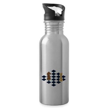 Watch Me Steal Your Girl Chess Board Chess Player - Trinkflasche mit integriertem Trinkhalm - Lightsilver - Rechts