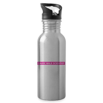 Steminist Science Design für Frauen Wissenschaft - Trinkflasche mit integriertem Trinkhalm - Lightsilver - Rechts