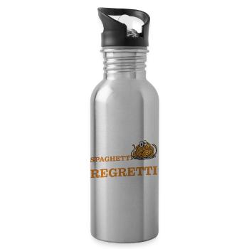 Eat Spaghetti To Forgetti Your Regretti 10 - Trinkflasche mit integriertem Trinkhalm - Lightsilver - Rechts