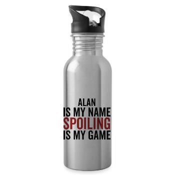 Alan ist mein Name Verderben ist mein Spiel - Trinkflasche mit integriertem Trinkhalm - Lightsilver - Rechts