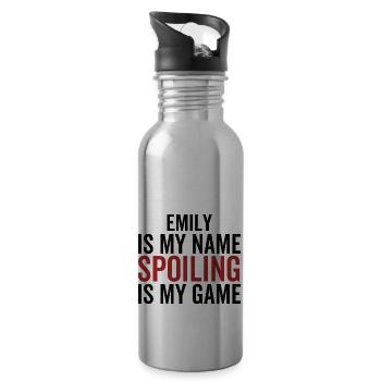 Emily ist mein Name. Spoiling ist mein Spiel - Trinkflasche mit integriertem Trinkhalm - Lightsilver - Rechts