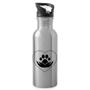 Hund Dog - Water bottle with straw - silver - Right