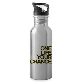 One LIFE your CHANCE 01 blackKgelb - Gourde avec paille intégrée - argent clair - Droite