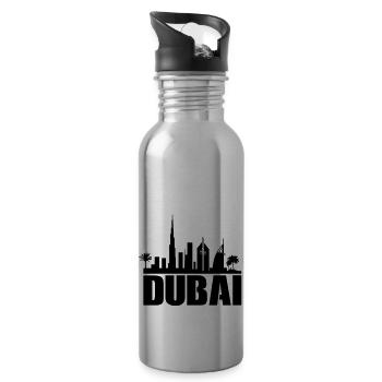 Horizon de Dubaï - Gourde avec paille intégrée - argent clair - Droite